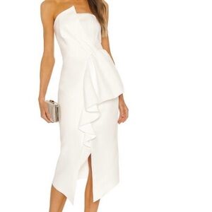Elliatt White Strapless Midi Dress